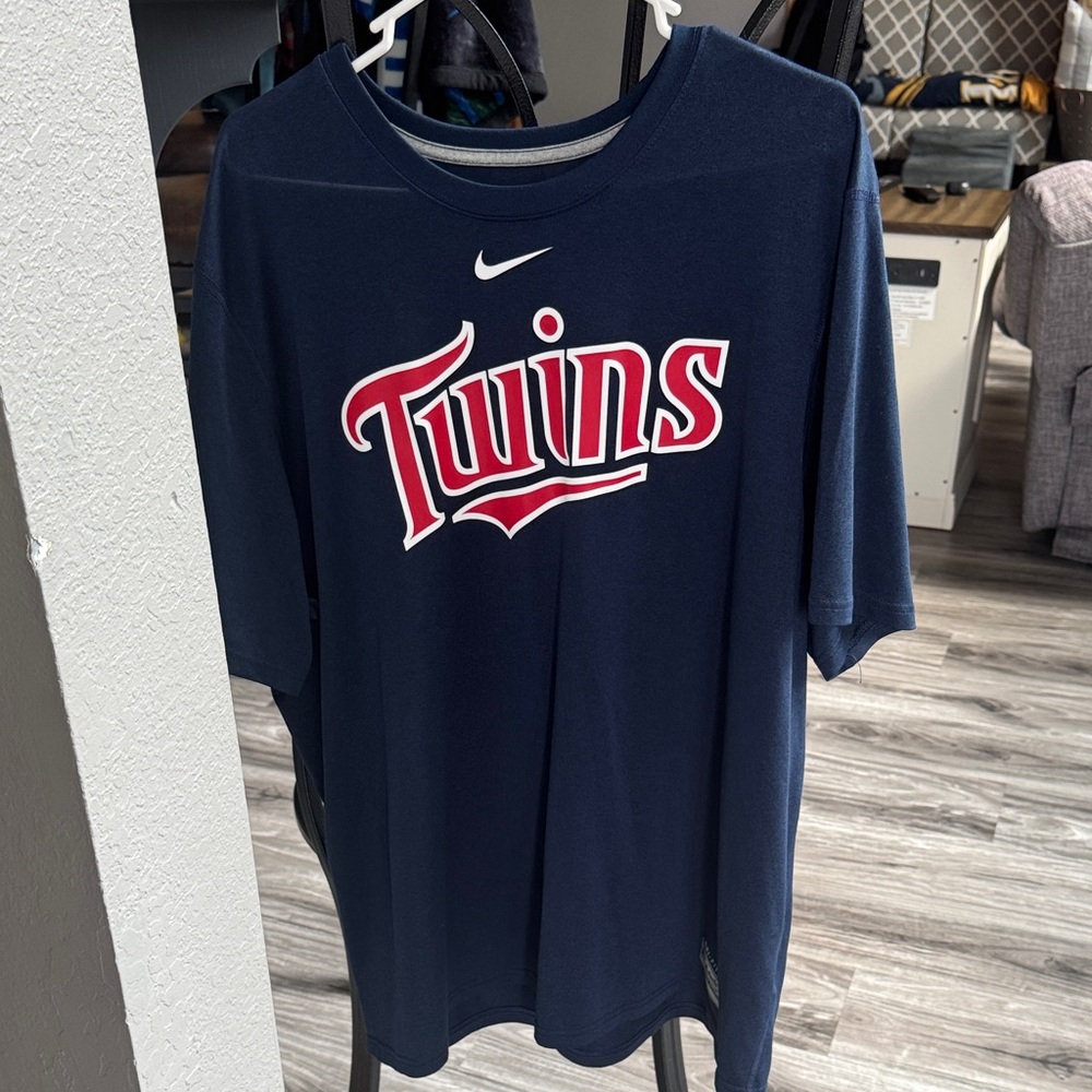 Nike Navy Twins Logo Tee dri fit